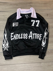 Endless Attire Flame Varsity Jersey - Orange | Bold Streetwear Rugby Shirt | Sizes M–XXL