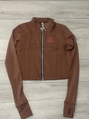 Endless Attire Mocha Brown Performance Jacket | Sporty Streetwear Zip-Up | Sizes M–XXL