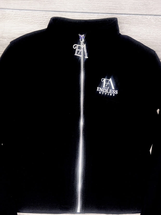 🚨 Endless Attire Velvet Track Jacket - Black | EA Zip-Up Streetwear | Sizes S–XL